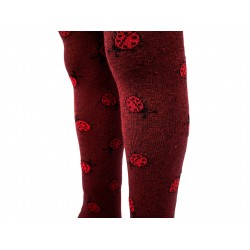 Dark bordeaux tights for kids Ladybirds