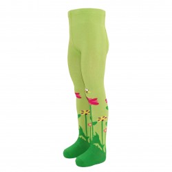 Green tights for kids Tulips