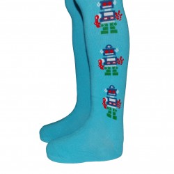 Turquoise tights for kids Robot