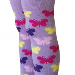 Purple tights for kids Colorful butterflies