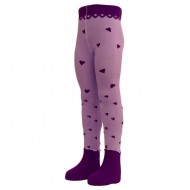 Violetinės pėdkelnės vaikams Mažos širdelės