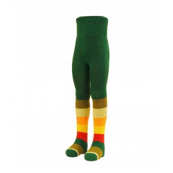 Green tights for kids Wide stripes