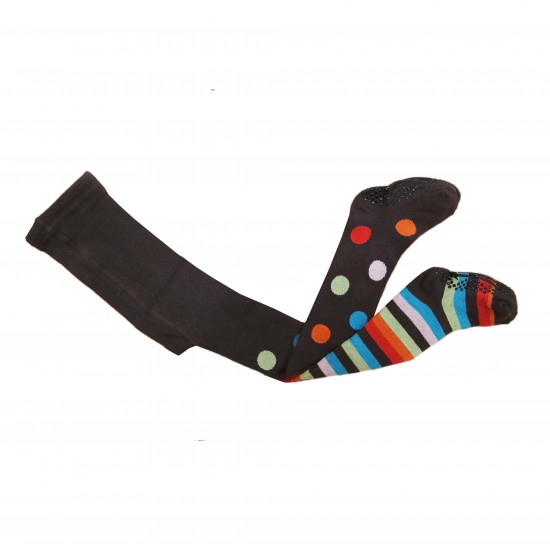 Non-slip Brown tights for kids Different legs