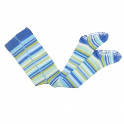 Non-slip Light blue tights for kids Playful stripes