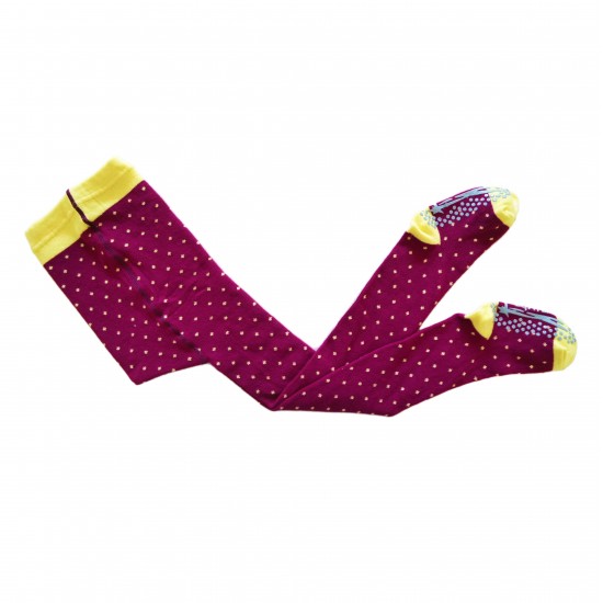 Non-slip Purple tights for kids Dots