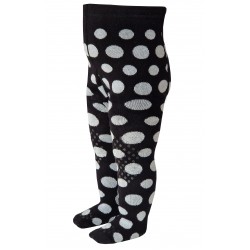 Crawling patterned tights for babies black Bubbles