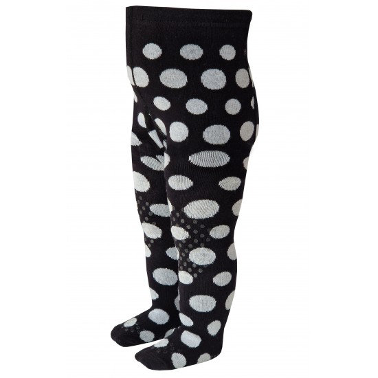 Crawling patterned tights for babies black Bubbles