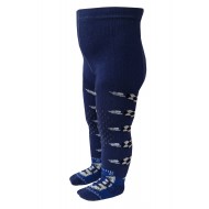 Crawling patterned tights for babies blue Football player