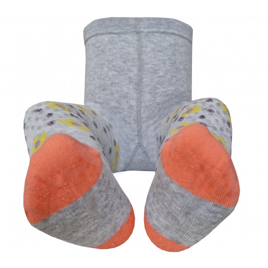 Crawling patterned tights for babies light grey Flaming