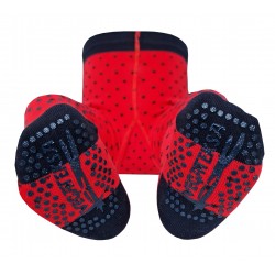 Crawling patterned tights for babies red Dots