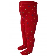 Crawling patterned tights for babies red Peas
