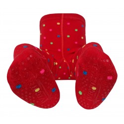 Crawling patterned tights for babies red Peas