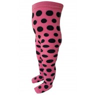 Crawling patterned tights for babies pink Bubbles
