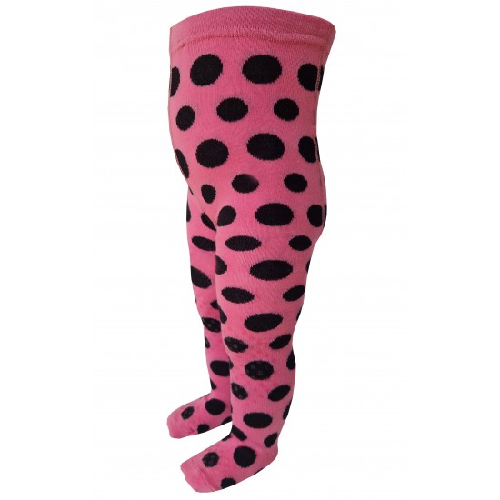 Crawling patterned tights for babies pink Bubbles
