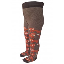 Crawling patterned tights for babies brown Foxs