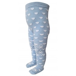 Crawling patterned tights for babies blue I love mom and dad