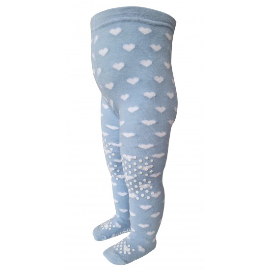 Crawling patterned tights for babies blue I love mom and dad