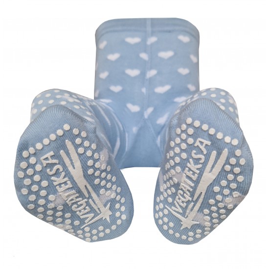 Crawling patterned tights for babies blue I love mom and dad