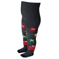 Crawling patterned tights for babies dark grey Car