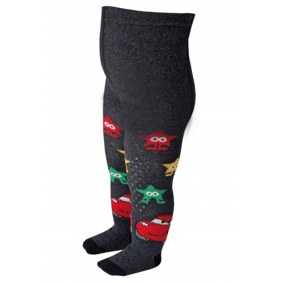 Crawling patterned tights for babies dark grey Car