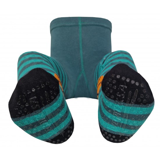 Crawling patterned tights for babies green Basketball