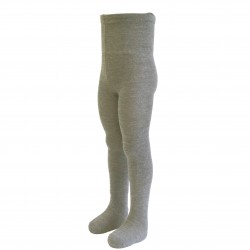 Very soft Extra fine Merino wool Light grey (melange) tights for kids