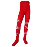 Šiltos 50% Merino vilnos pėdkelnės vaikams Baltos rožės
