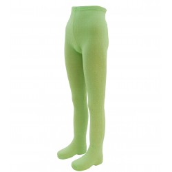 Warm 50% Merino wool tights for kids Green honeycomb