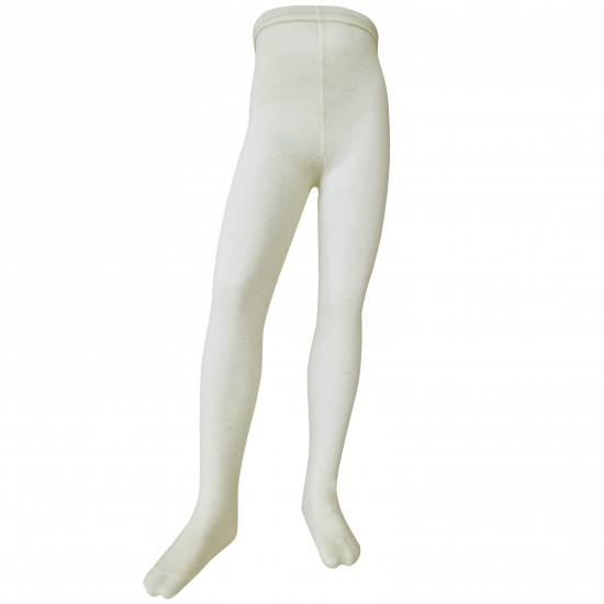 Very soft Extra fine Merino wool Cream melange tights for kids