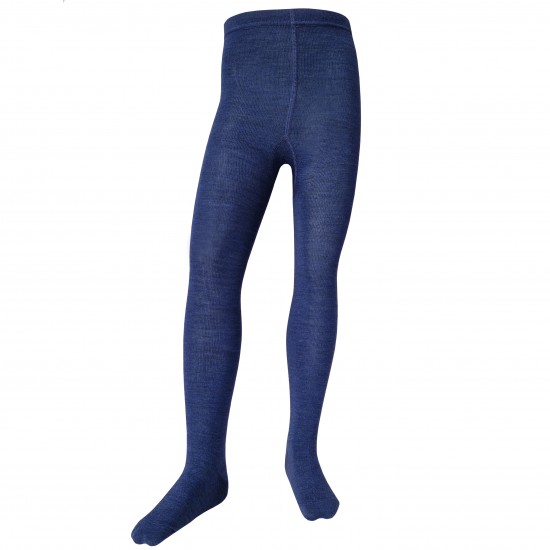 Very soft Extra fine Merino wool Dark denim tights for kids