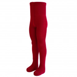 Warm 50% Merino wool Red tights for kids