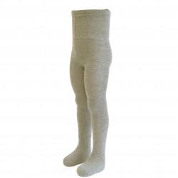 Warm 50% Merino wool Light grey tights for kids