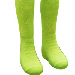 Warm 40% Merino wool tights for kids Green roses