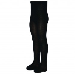 Warm black wool tights for kids Ajour