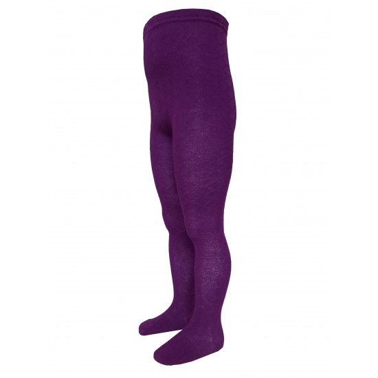 Non-slip warm wool tights for kids purple Cables