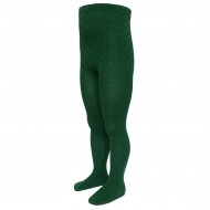 Non-slip warm wool tights for kids dark green Cables