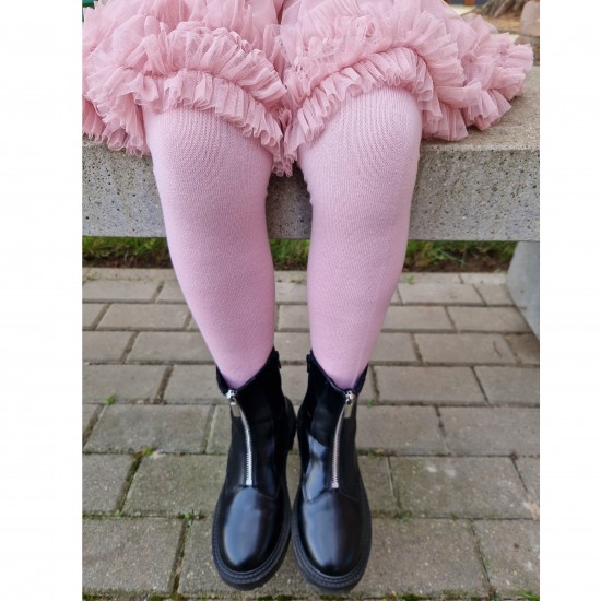 Very soft Extra fine Merino wool Light pink tights for kids
