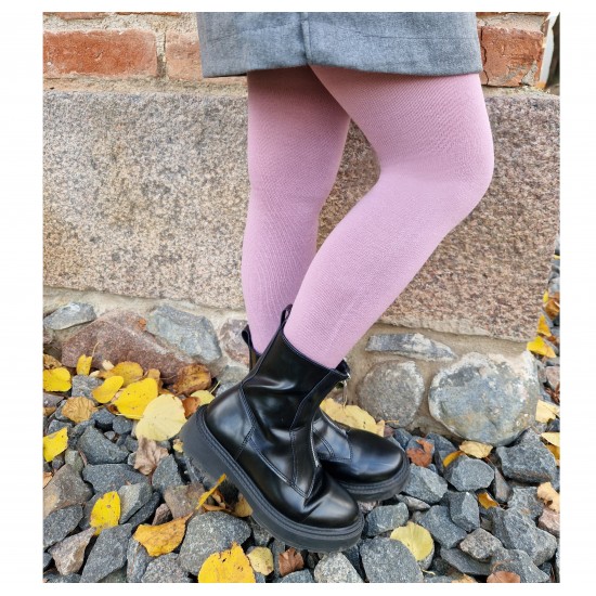 Very soft Extra fine Merino wool Lilac tights for kids