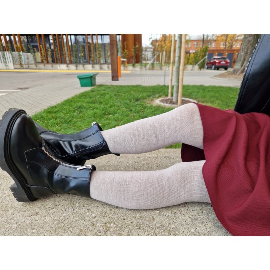 Very soft Extra fine Merino wool Light brown tights for kids
