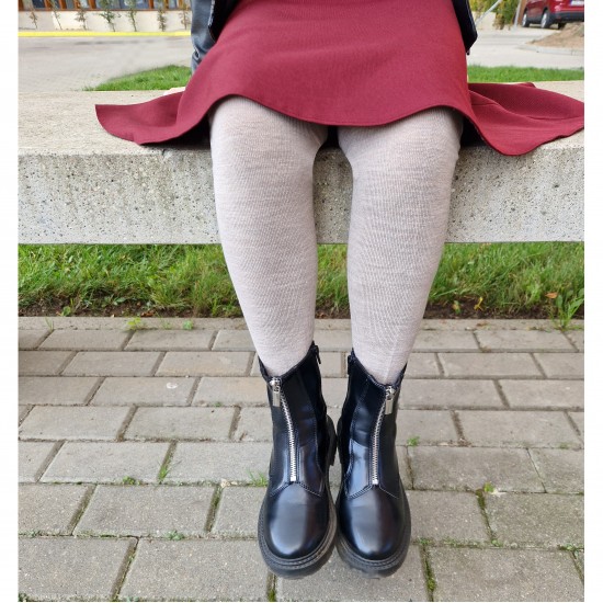 Very soft Extra fine Merino wool Light brown tights for kids