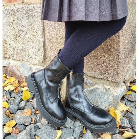 Very soft Extra fine Merino wool Dark blue tights for kids