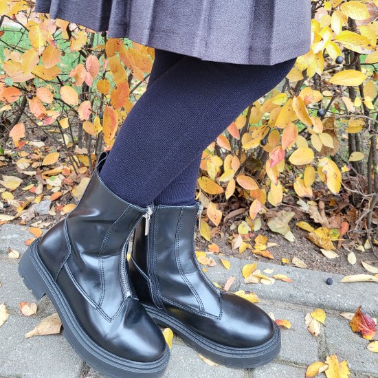 Very soft Extra fine Merino wool Dark blue tights for kids