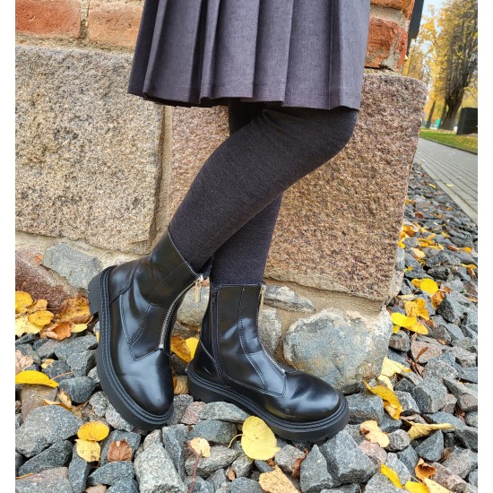 Very soft Extra fine Merino wool Dark grey tights for kids