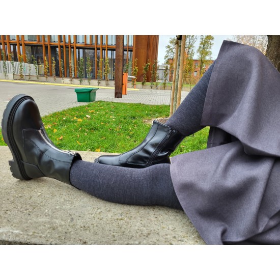 Very soft Extra fine Merino wool Dark grey tights for kids