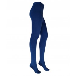 Blue plain cotton tights for women