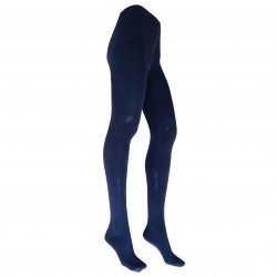Blue plain cotton tights for women