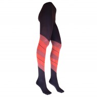 Patterned cotton tights for women Orange stripes