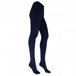 Dark blue plain cotton tights for women