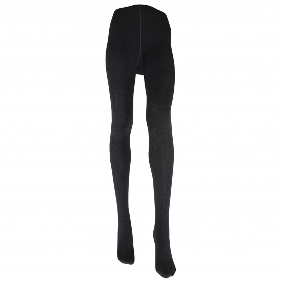 Dark grey melange plain cotton tights for women