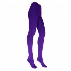 Purple plain cotton tights for women